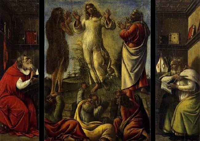 BOTTICELLI, Sandro Transfiguration, St Jerome, St Augustine oil painting image